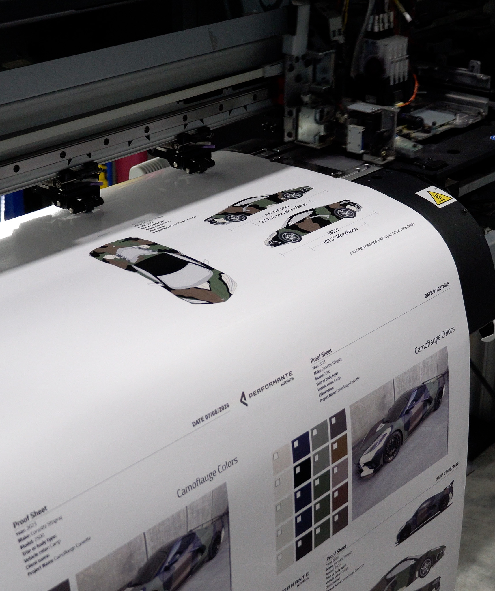 Performante Wraps design concept and branded signage graphics