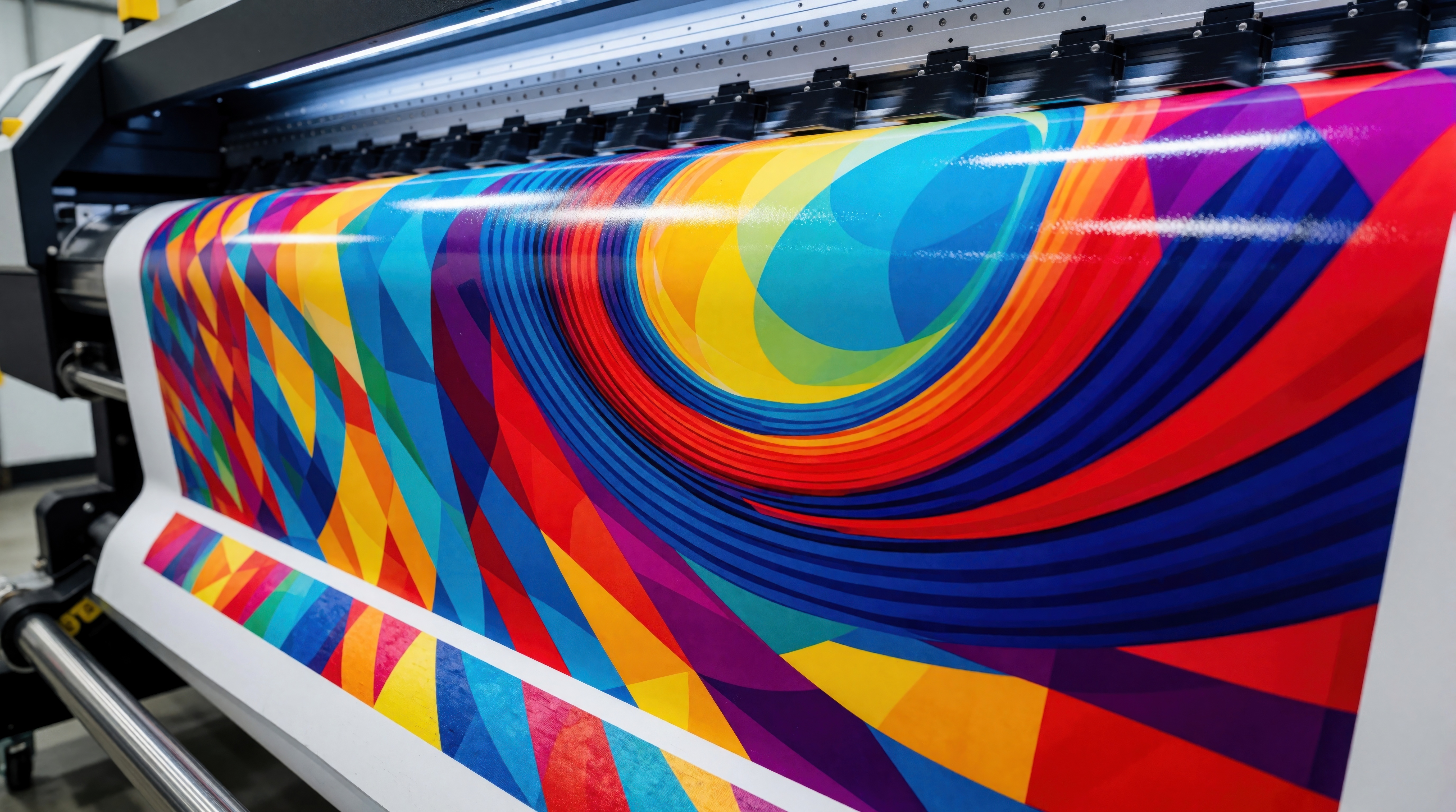 Large-format architectural wrap being printed