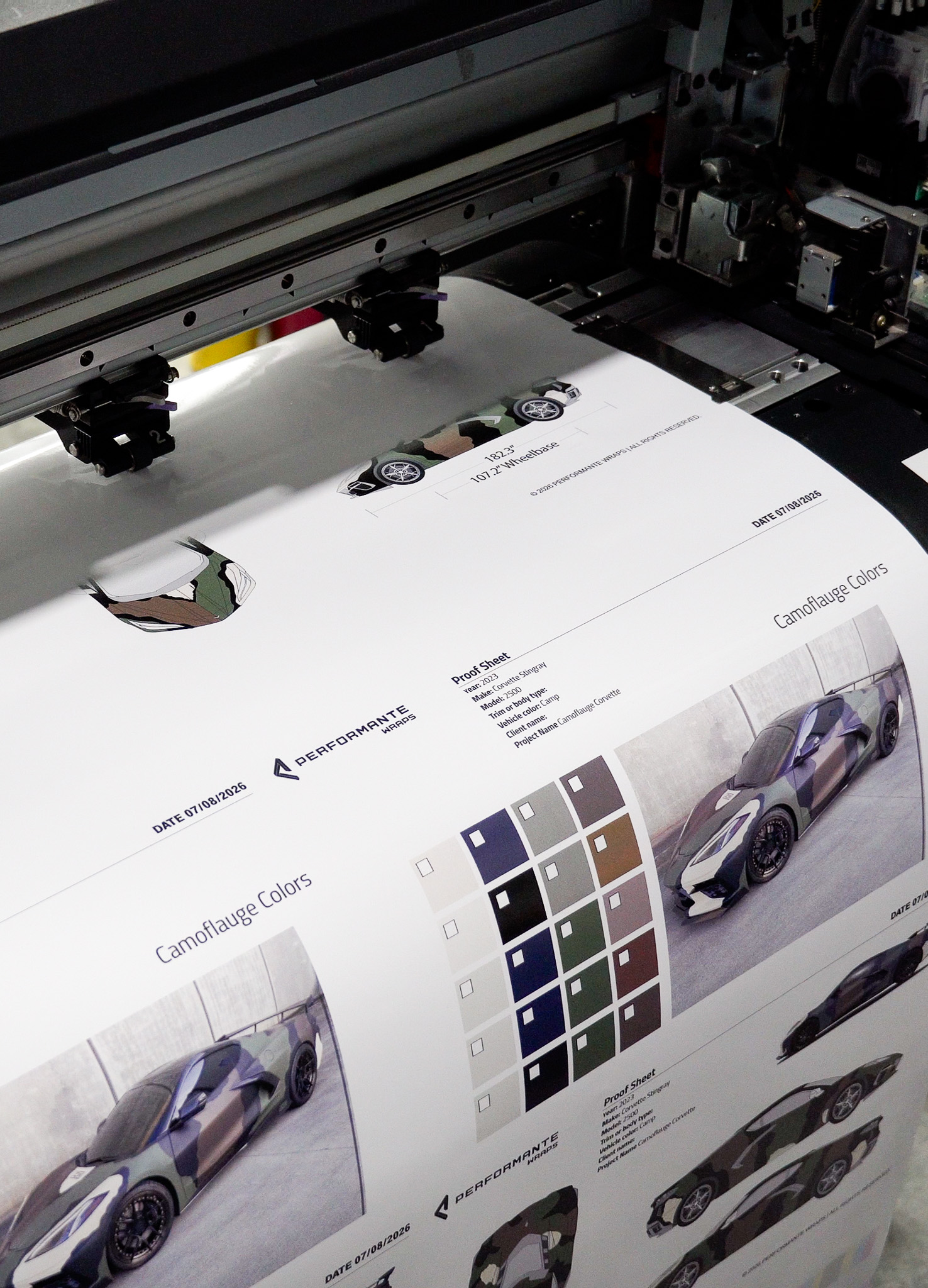 Printed vehicle wrap graphics